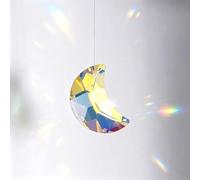 M METERXITY 5-Pack Colorful Garden Suncatchers, 1 Inch Crystal Hanging Crystals for Windows, Moon Glass Suncatcher for Indoor and Outdoor Decoration [Gold]