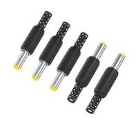 M METERXITY 5-Pack DC Male Connectors, 5.5x2.1mm Pure Copper Core Barrel Connector Plug for Laptop/CCTV Security Cameras/Lighting Power Connector DC Adapter Solder Power Replacement [Yellow]