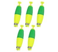 M METERXITY 5-Pack Fishing Bobbers Floats, 53mm EVA Foam Weighted Bobbers for Crappie/Bluegill/Trout Bass/Catfish, Clip-on Floats Slip Corks Floaters Strong Buoys [Green & Yellow]