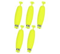 M METERXITY 5-Pack Fishing Bobbers Floats, 53mm EVA Foam Weighted Bobbers for Crappie/Bluegill/Trout Bass/Catfish, Clip-on Floats Slip Corks Floaters Strong Buoys [Yellow]