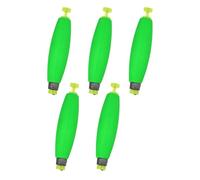 M METERXITY 5-Pack Fishing Bobbers Floats, 77mm EVA Foam Weighted Bobbers for Crappie/Bluegill/Trout Bass/Catfish, Clip-on Floats Slip Corks Floaters Strong Buoys [Green]