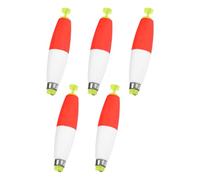 M METERXITY 5-Pack Fishing Bobbers Floats, 77mm EVA Foam Weighted Bobbers for Crappie/Bluegill/Trout Bass/Catfish, Clip-on Floats Slip Corks Floaters Strong Buoys [Red & White]