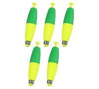 M METERXITY 5-Pack Fishing Bobbers Floats, 77mm EVA Foam Weighted Bobbers for Crappie/Bluegill/Trout Bass/Catfish, Clip-on Floats Slip Corks Floaters Strong Buoys [Green & Yellow]