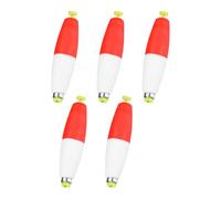 M METERXITY 5-Pack Fishing Bobbers Floats, 96mm EVA Foam Weighted Bobbers for Crappie/Bluegill/Trout Bass/Catfish, Clip-on Floats Slip Corks Floaters Strong Buoys [Red & White]