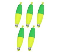 M METERXITY 5-Pack Fishing Bobbers Floats, 96mm EVA Foam Weighted Bobbers for Crappie/Bluegill/Trout Bass/Catfish, Clip-on Floats Slip Corks Floaters Strong Buoys [Green & Yellow]