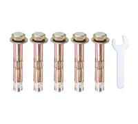 M METERXITY 5-Pack Hex Expansion Bolt, M6x40mm Colored Galvanized Iron-Carbon Steel External Hex Expansion Bolts W/ 10mm Wrench, Anti-Corrosion Metal Bolt for Concrete/Dry Brick/Block Walls