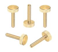 M METERXITY 5-Pack Knurled Thumb Screws M4x20mm Solid Brass Flat Head