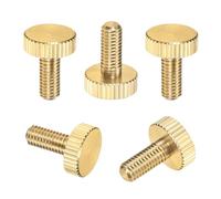 M METERXITY 5-Pack Knurled Thumb Screws M5x12mm Solid Brass Flat Head