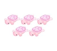 M METERXITY 5-Pack Luminous Large Resin Turtles, 3.39" Glow in the Dark Tiny Sea Turtle for Fairy Garden/Micro Landscaping/Dollhouse, Cute Miniature Ocean Animal Figurine to Hide [Pink]
