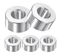 M METERXITY 5-Pack M10 Aluminum Spacers 10.5mm ID x 20mm OD x 10mm l Metal Screw Standoff Bushing Plain Finish Round Spacer Aluminum for Screws Bolts