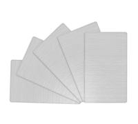 M METERXITY 5-Pack Metal Business Card Blanks, 88x53x0.4mm 201 Stainless Steel Brushed Blank Steel Card Engraving Steel Plate for DIY Printing/Nameplate [Metallic Silver]
