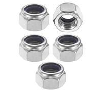 M METERXITY 5-Pack Nylon Insert Hex Lock Nuts, M18 x 2.5mm Thread 304 Stainless Steel Self-Locking Locknuts Hexagon Nut Metric Nuts for Machinery/Home Repair/Industrial Fasteners