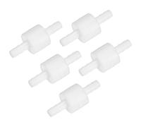 M METERXITY 5-Pack One Way Check Valve, 1/4" Barb Hose Non Return Plastic Pressure Ozone Resistance Air Valve for Fuel/Oil/Water/Air/Gas 1.91" [White]