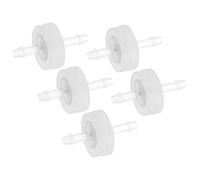 M METERXITY 5-Pack One Way Check Valve, 1/8" Barb Hose Non Return Plastic Pressure Ozone Resistance Air Valve for Fue/Oil/Water/Air/Gas 1.23" [Clear]