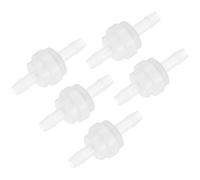 M METERXITY 5-Pack One Way Check Valve, 3/16" Barb Hose Non Return Plastic Pressure Ozone Resistance Air Valve for Fue/Oil/Water/Air/Gas 1.78" [Clear]
