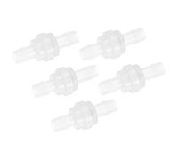 M METERXITY 5-Pack One Way Check Valve, 3/8" Barb Hose Non Return Plastic Pressure Ozone Resistance Air Valve for Fuel/Oil/Water/Air/Gas 1.76" [Clear]