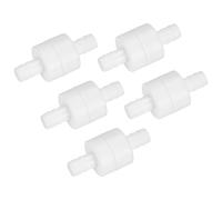 M METERXITY 5-Pack One Way Check Valve, 5/16" Barb Hose Non Return Plastic Pressure Ozone Resistance Air Valve for Fuel/Oil/Water/Air/Gas 1.83" [White]