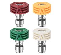 M METERXITY 5-Pack Pressure Washer Nozzle Set, 1/4 Inch Quick Connect, 4000 PSI Multi-Degree Nozzle Power Washer Accessories for Car/Surface Cleaning, Orifice 2.5