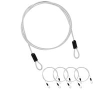 M METERXITY 5-Pack Security Cable Lock, 4FT 4mm PVC Coated Stainless Steel Luggage Lock Wire Rope with Double Loop for Travel/Gate/Bike, Cut-Resistant Braided Steel Cable [Transparent]