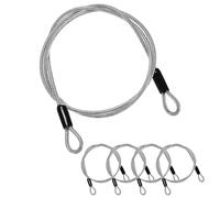 M METERXITY 5-Pack Security Cable Lock, 4FT 5mm PVC Coated Stainless Steel Luggage Lock Wire Rope with Double Loop for Travel/Gate/Bike, Cut-Resistant Braided Steel Cable [Transparent]