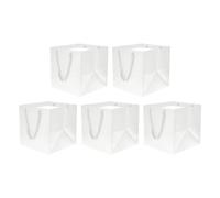 M METERXITY 5 Pack Square Paper Bag - Floral Bundle Wrapping Pouch with Handle Apply to Party Favor, (12"x12"x12" White)