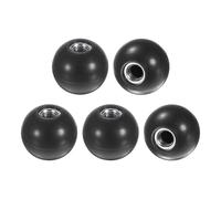 M METERXITY 5-Pack Threaded Ball Knobs, M10 Female Thread 35mm Dia. Thermoset Ball Knob for Lathe/Machine/Lawn Mowers, Round Phenolic Steel Insert Lever Handle [Black]