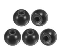 M METERXITY 5-Pack Threaded Ball Knobs, M5 Female Thread 16mm Dia. Thermoset Ball Knob for Lathe/Machine/Lawn Mowers, Round Phenolic Lever Handle [Black]