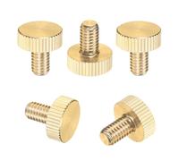 M METERXITY 5-Pack Thumb Screws M6x10mm Solid Brass Flat Head Knurled