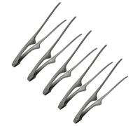 M METERXITY 5 Pcs Korean and Japanese BBQ Tongs 11.2 Inch Barbecue Tongs 430 Stainless Steel Kitchen Self-Standing Grill Non-Slip for Grill/Salad/Camping/Cooking [Black]