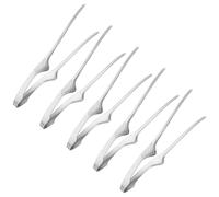 M METERXITY 5 Pcs Korean and Japanese BBQ Tongs 9.5 Inch Barbecue Tongs 430 Stainless Steel Kitchen Self-Standing Grill Non-Slip for Grill/Salad/Camping/Cooking[Silver]