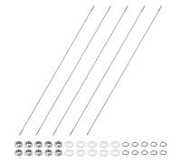 M METERXITY 5-Set Double End Threaded Stud Screw Bolt, M3x250mm Stainless Steel Push Rod Dual End Thread with Washer for Electrical/CNC Equipment/House Maintenance, Right Hand Thread
