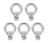 M METERXITY 5-Sets Eye Bolts with Nuts, M8x13mm 304 Stainless Steel | Lifting Shoulder Eye Bolt with Washer and Nut for Hanging [Silver Tone]