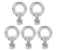 M METERXITY 5-Sets Eye Bolts with Nuts, M8x20mm 304 Stainless Steel Lifting Shoulder Eye Bolt with Washer and Nut for Hanging [Silver Tone]