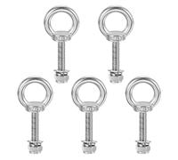 M METERXITY 5-Sets Eye Bolts with Nuts, M8x40mm 304 Stainless Steel Lifting Shoulder Eye Bolt with Washer and Nut for Hanging [Silver Tone]