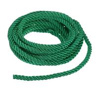 M METERXITY 5 Yards Twisted Rope Trim, 8mm/0.31 in Dark Green Soft Polyester Twisted Silk Rope Cord 3-Ply Decorative Cord for Gift Bag/DIY Crafts/Home Decor/Curtain Tieback