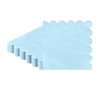 M METERXITY 50-Pack 2-ply Paper Scalloped Cocktail Napkins Disposable, Folded 5 x 5 Inches Dessert Napkins for Kitchen/Dining Room/Wedding/Birthday/Any Theme Party [Airy Blue]