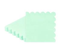 M METERXITY 50-Pack 2-ply Paper Scalloped Cocktail Napkins Disposable, Folded 5 x 5 Inches Dessert Napkins for Kitchen/Dining Room/Wedding/Birthday/Any Theme Party [Mint Green]