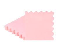 M METERXITY 50-Pack 2-ply Paper Scalloped Cocktail Napkins Disposable, Folded 5 x 5 Inches Dessert Napkins for Kitchen/Dining Room/Wedding/Birthday/Any Theme Party [Light Pink]
