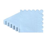 M METERXITY 50-Pack 2-ply Paper Scalloped Cocktail Napkins Disposable, Folded 5 x 5 Inches Dessert Napkins for Kitchen/Dining Room/Wedding/Birthday/Any Theme Party [Light Blue]