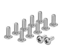 M METERXITY 50-Pack 8-32x3/8 Pan Head Machine Screws 304 Stainless Steel Phillips Drive Pan Head Screw Cross Head Fully Threaded Bolts for Electronics/Furniture Silver
