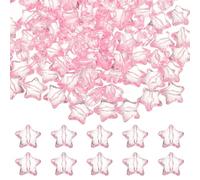 M METERXITY 50-Pack Acrylic Star Beads, 20mm Crystal Star Beads for Jewelry Making/Bracelet/Necklace/DIY Crafts [Pink]