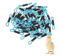 M METERXITY 50-Pack Adjustable Chick Leg Bands 1.38" x 0.2" Blue | Polyester Chicken Leg Brace, for Chicks, Ducks, Birds, Poultry Leg Bands