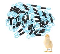 M METERXITY 50-Pack Adjustable Chick Leg Bands 1.38" x 0.2" Light Blue