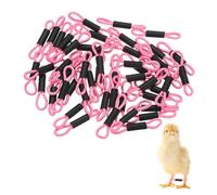 M METERXITY 50-Pack Adjustable Chick Leg Bands 1.38" x 0.2" Pink | Polyester Chicken Leg Brace, for Chicks, Ducks, Birds, Poultry Leg Bands