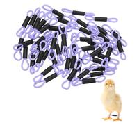 M METERXITY 50-Pack Adjustable Chick Leg Bands, 1.38" x 0.2" Polyester Chicken Leg Brace for Chicks/Ducks/Birds [Light Purple] Poultry Leg Bands