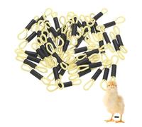 M METERXITY 50-Pack Adjustable Chick Leg Bands, 1.38" x 0.2" Polyester Chicken Leg Brace for Chicks/Ducks/Birds [Light Yellow] Poultry Leg Bands