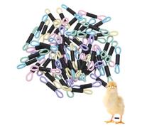 M METERXITY 50-Pack Adjustable Chick Leg Bands, 1.38" x 0.2" Polyester Chicken Leg Brace for Chicks/Ducks/Birds [Mixing 5 Colors - A] Poultry Leg Bands