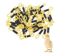 M METERXITY 50-Pack Adjustable Chick Leg Bands, 1.38" x 0.2" Polyester Chicken Leg Brace for Chicks/Ducks/Birds [Yellow] Poultry Leg Bands