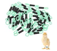 M METERXITY 50-Pack Adjustable Chick Leg Bands, 1.38" x 0.2" Polyester Chicken Leg Brace for Chicks/Ducks/Birds [Green] Poultry Leg Bands