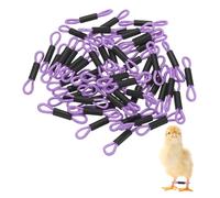 M METERXITY 50-Pack Adjustable Chick Leg Bands 1.38" x 0.2" Purple | Polyester Chicken Leg Brace, for Chicks, Ducks, Birds, Poultry Leg Bands